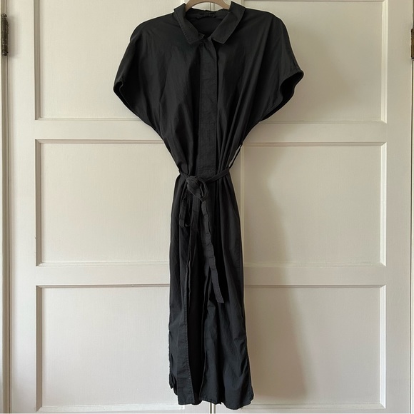 COS BELTED SHIRT DRESS IN DARK GREEN - Picture 5 of 6